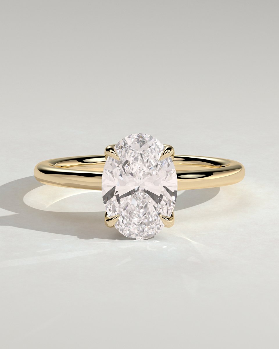 MET 0318 Oval Solitaire Engagement Ring