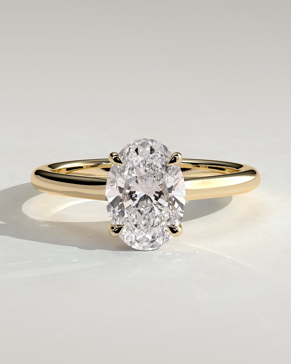 MET 0010 Oval Solitaire Engagement Ring