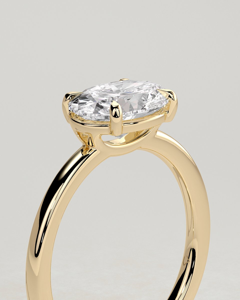 MET 0030 Oval Solitaire Engagement Ring
