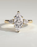 MET 0013 Marquise Three Stone Engagement Ring