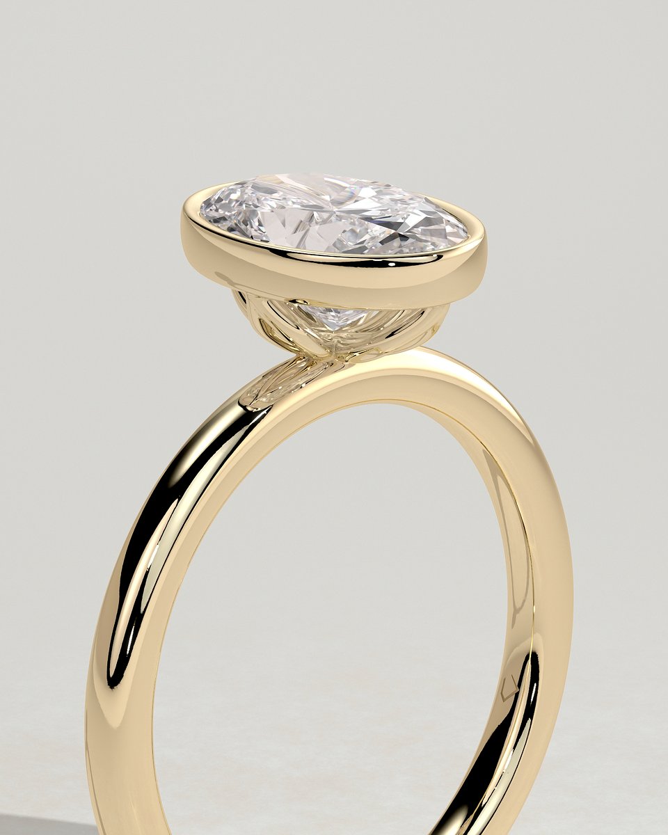 MET 0041 Oval Solitaire Engagement Ring