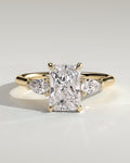 MET 0102 Radiant Three Stone Engagement Ring