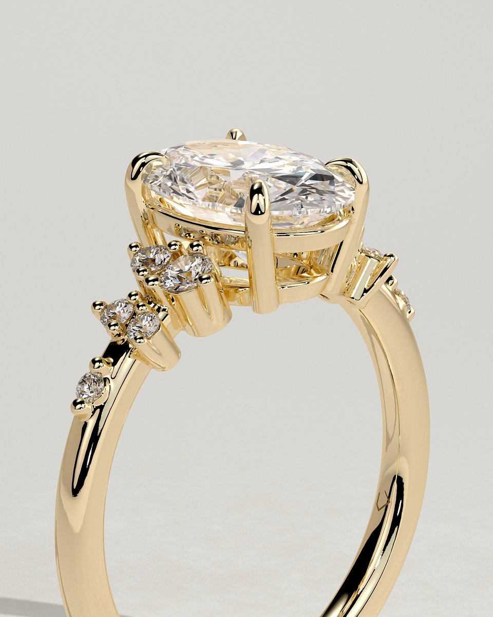 MET 0003 Oval Solitaire Engagement Ring