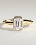 MET 0086 Emerald Solitaire Engagement Ring