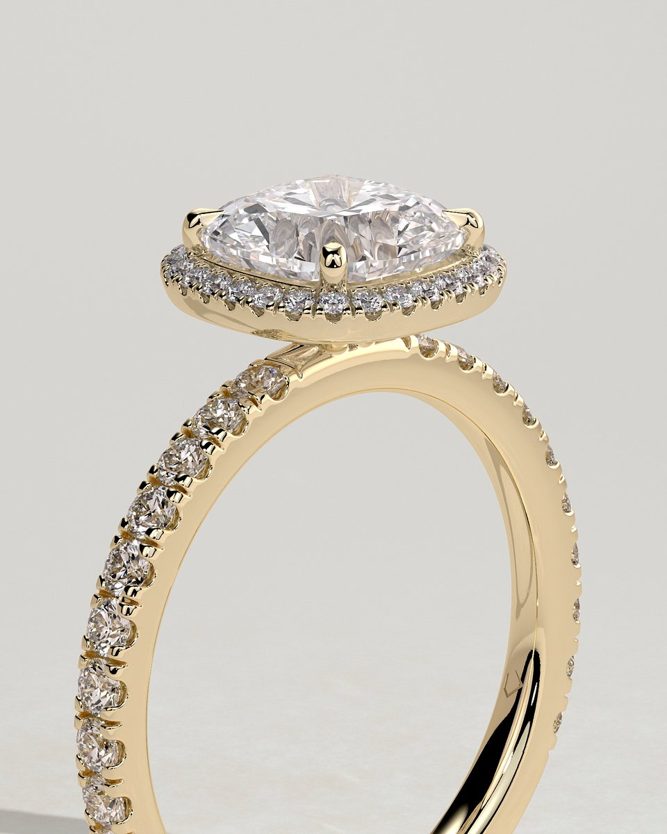 MET 0171 Cushion Halo Engagement Ring