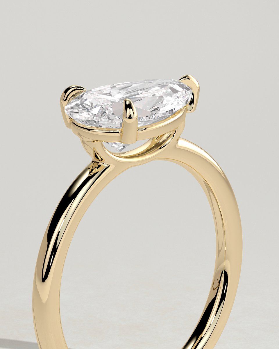 MET 0261 Pear Solitaire Engagement Ring