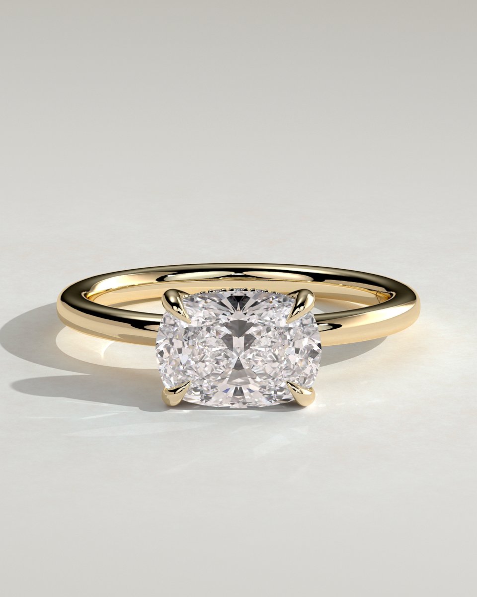 MET 0326 Elongated Cushion Solitaire Engagement Ring