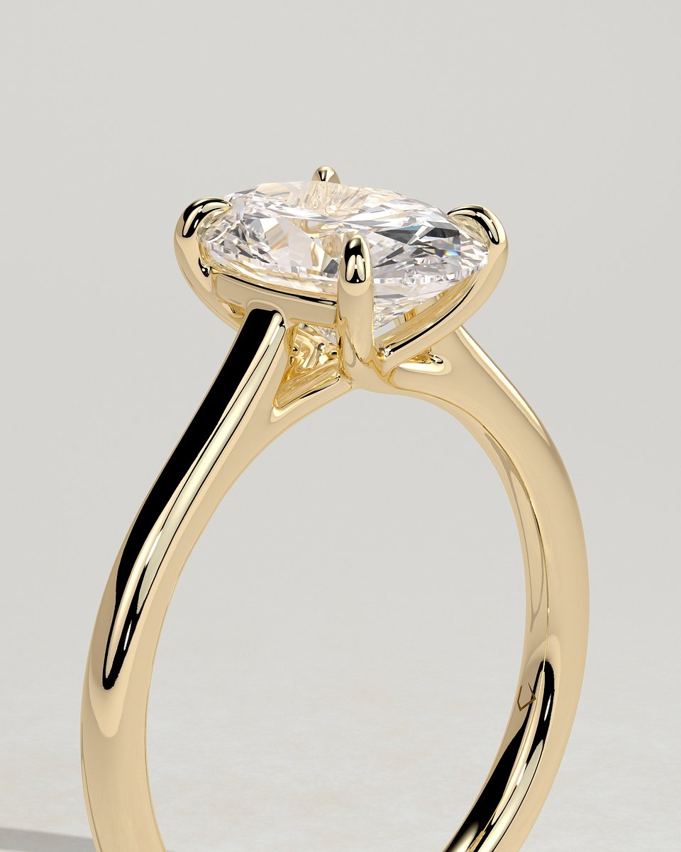 MET 0043 Oval Solitaire Engagement Ring