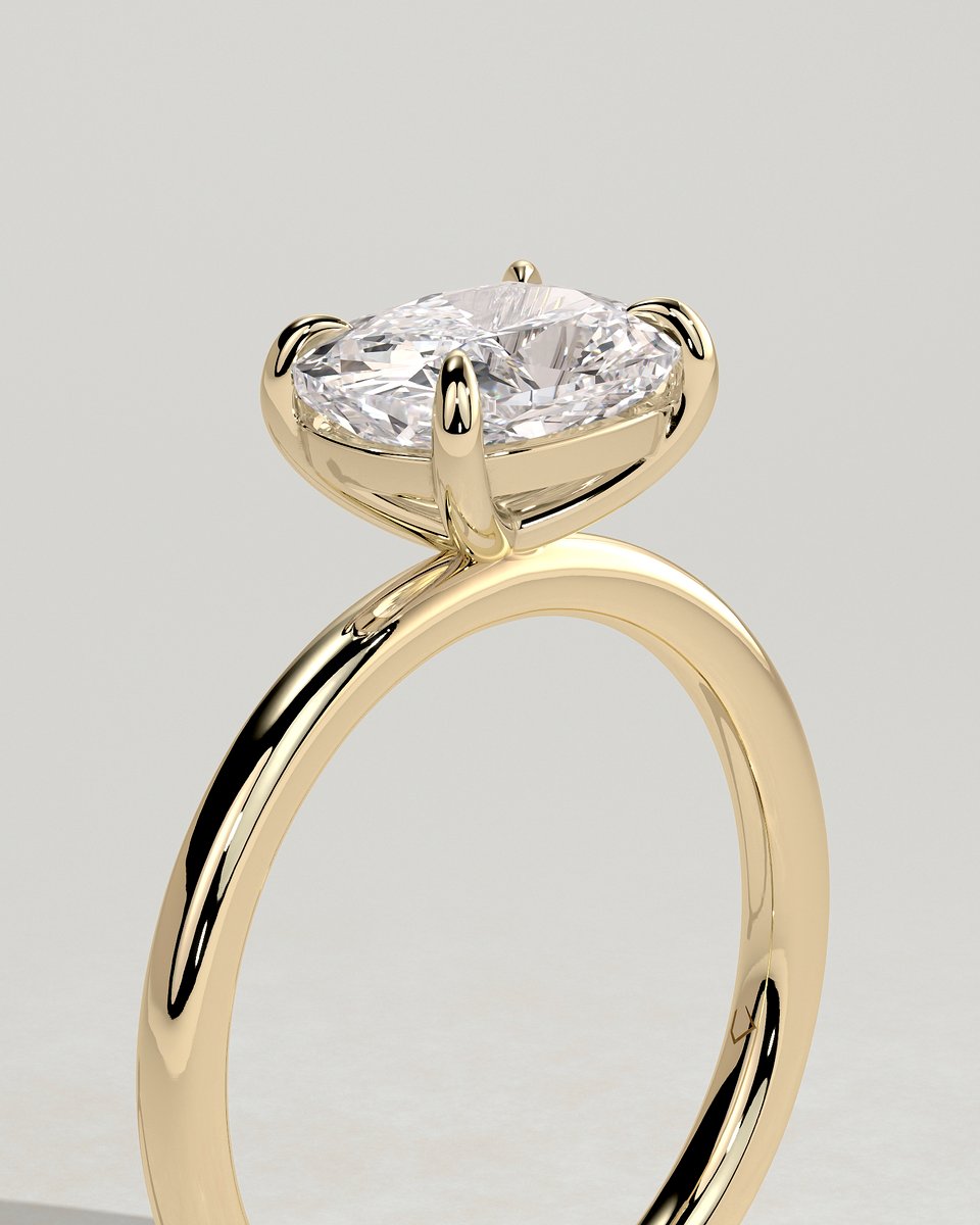 MET 0330 Elongated Cushion Solitaire Engagement Ring