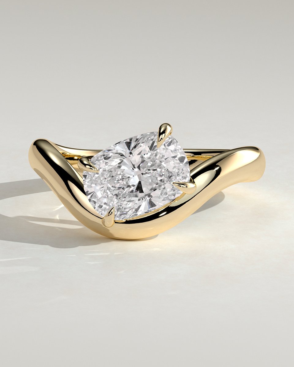 MET 0307 Elongated Cushion Solitaire Engagement Ring