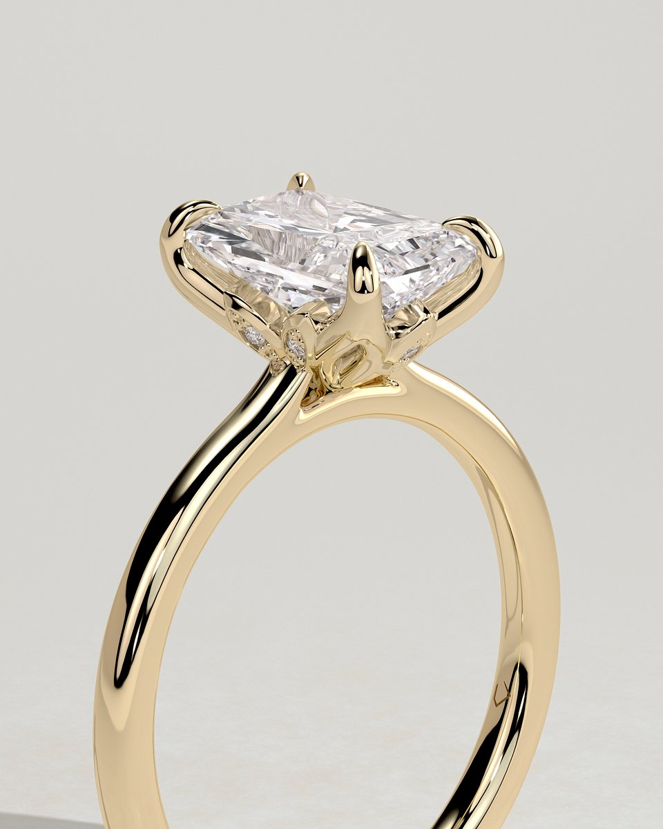 MET 0320 Radiant Solitaire Engagement Ring