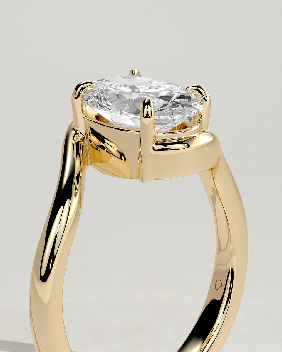 MET 0037 Oval Solitaire Engagement Ring
