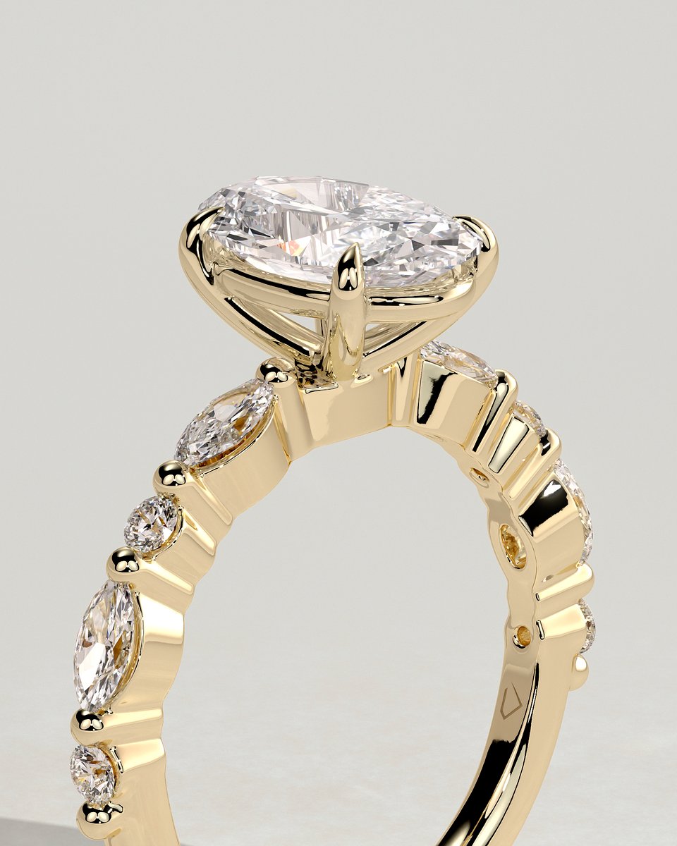 MET 0009 Oval Solitaire Engagement Ring