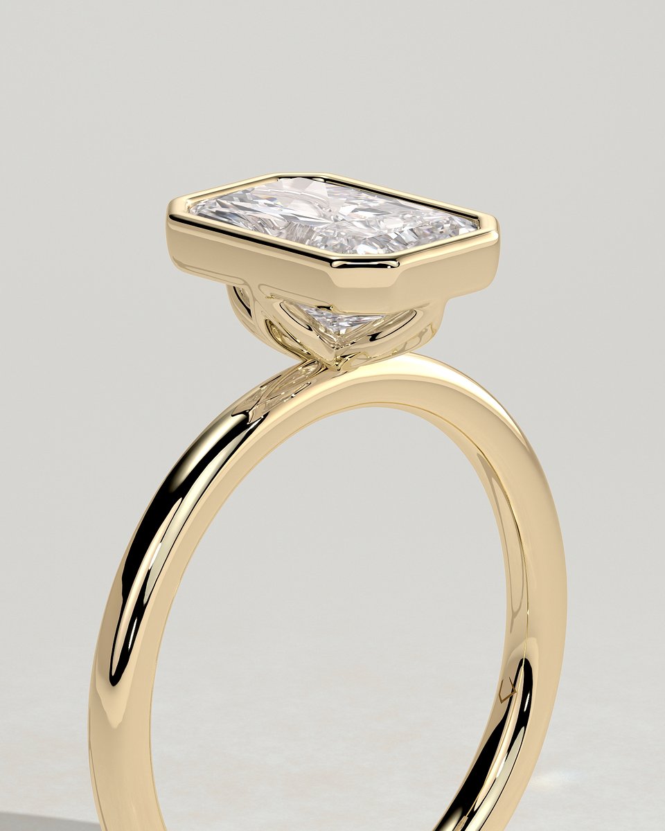 MET 0364 Radiant Solitaire Engagement Ring