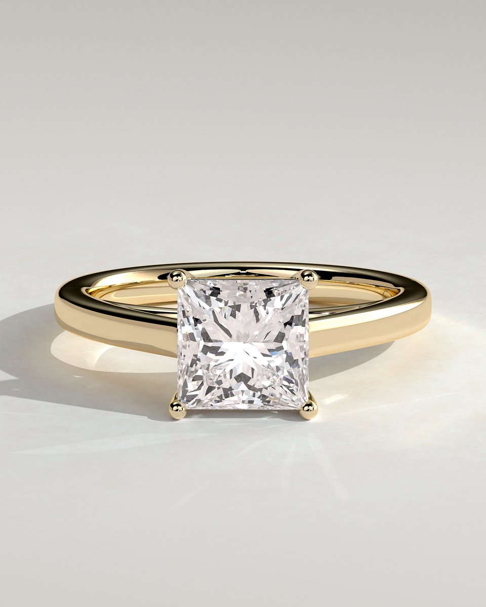 MET 0238 Princess Solitaire Engagement Ring