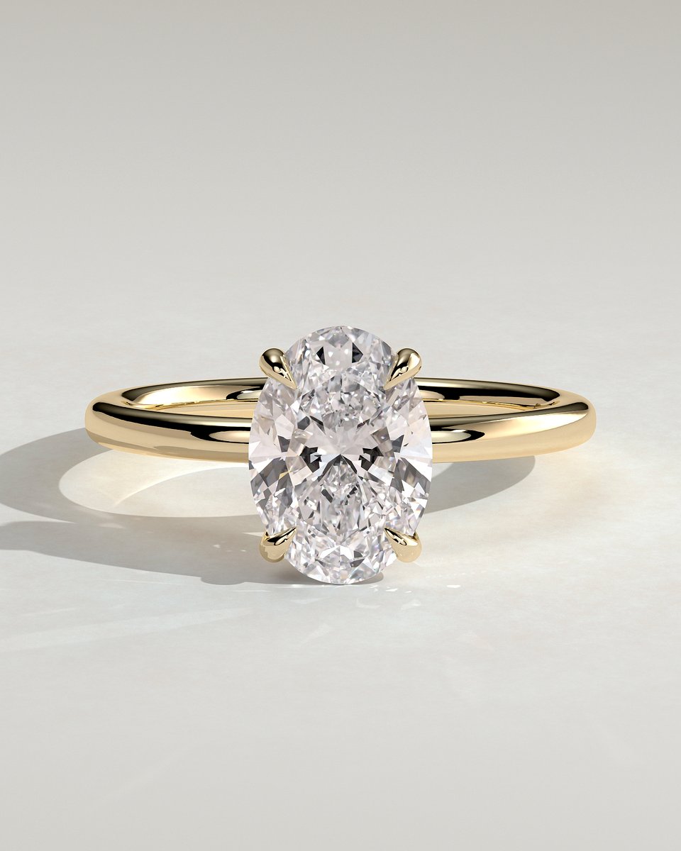 MET 0002 Oval Solitaire Engagement Ring