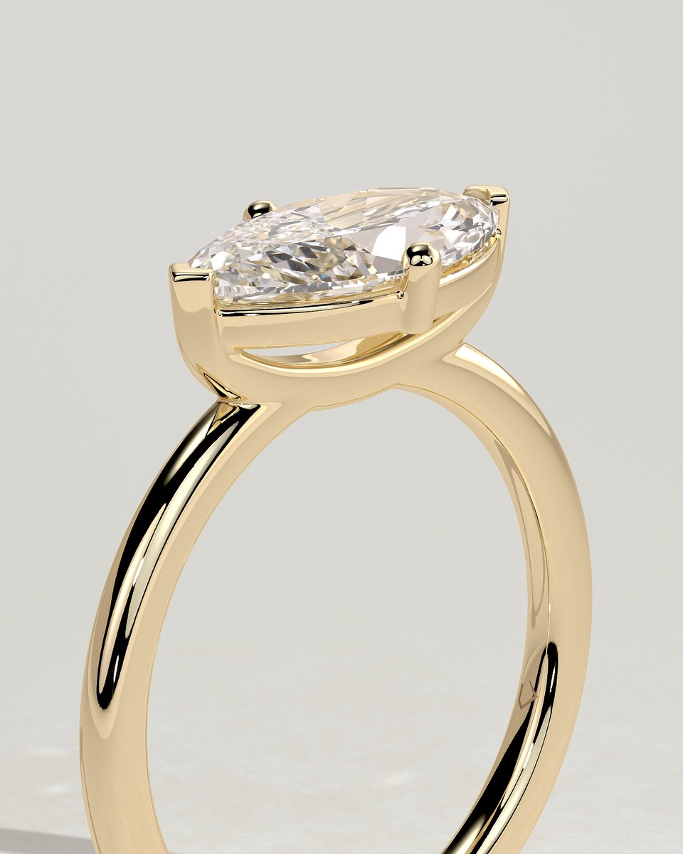 MET 0167 Marquise Solitaire Engagement Ring