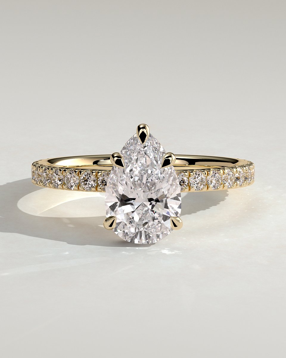 MET 0148 Pear Solitaire Engagement Ring