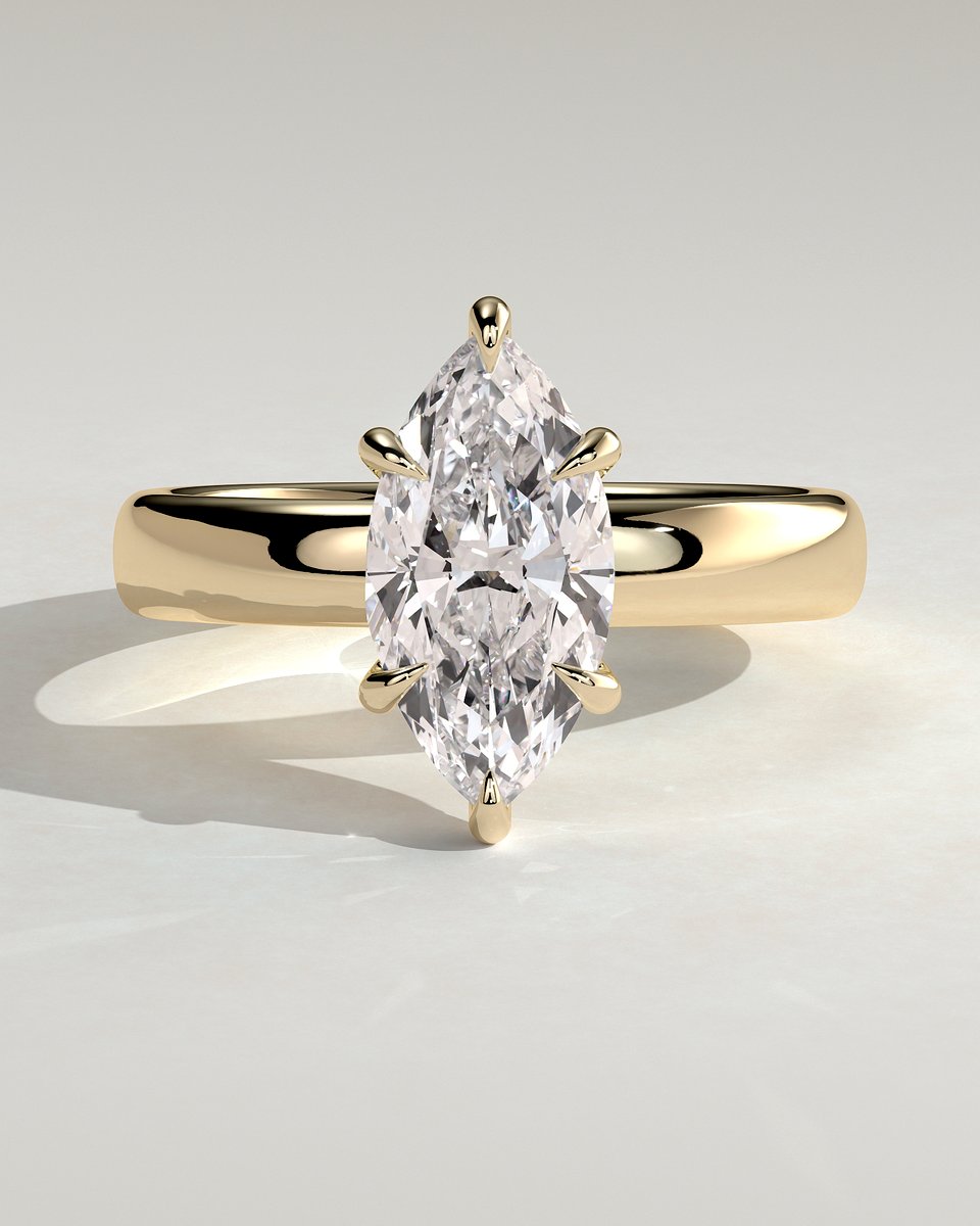 MET 0272 Marquise Solitaire Engagement Ring