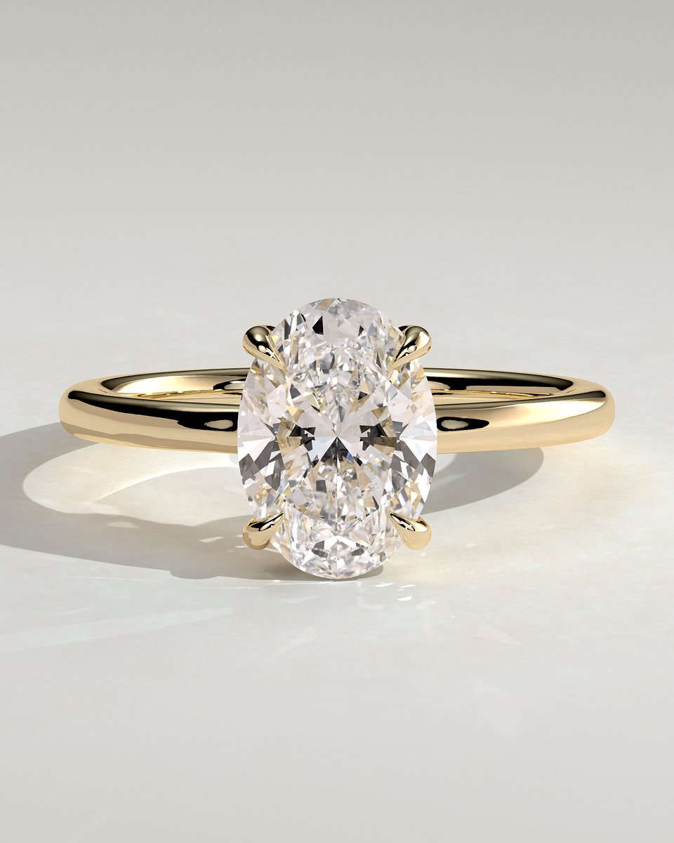 MET 0045 Oval Solitaire Engagement Ring