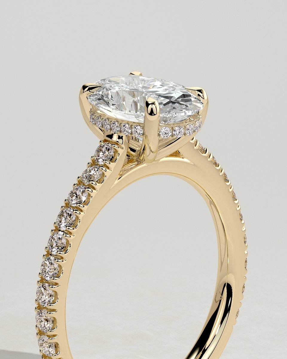 MET 0014 Oval Solitaire Engagement Ring