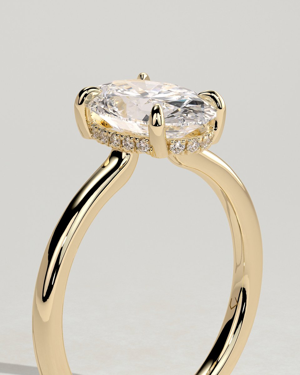 MET 0045 Oval Solitaire Engagement Ring