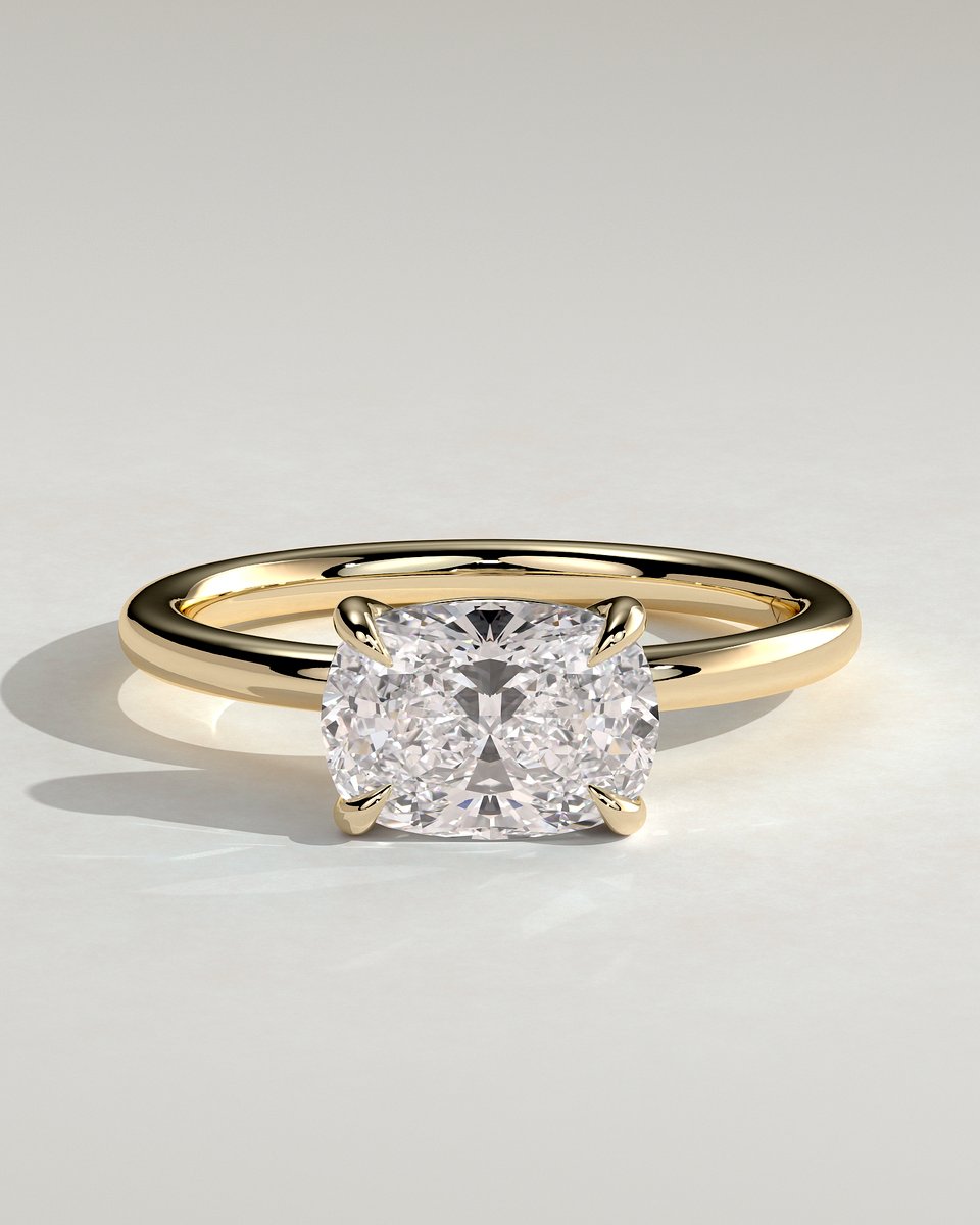 MET 0330 Elongated Cushion Solitaire Engagement Ring