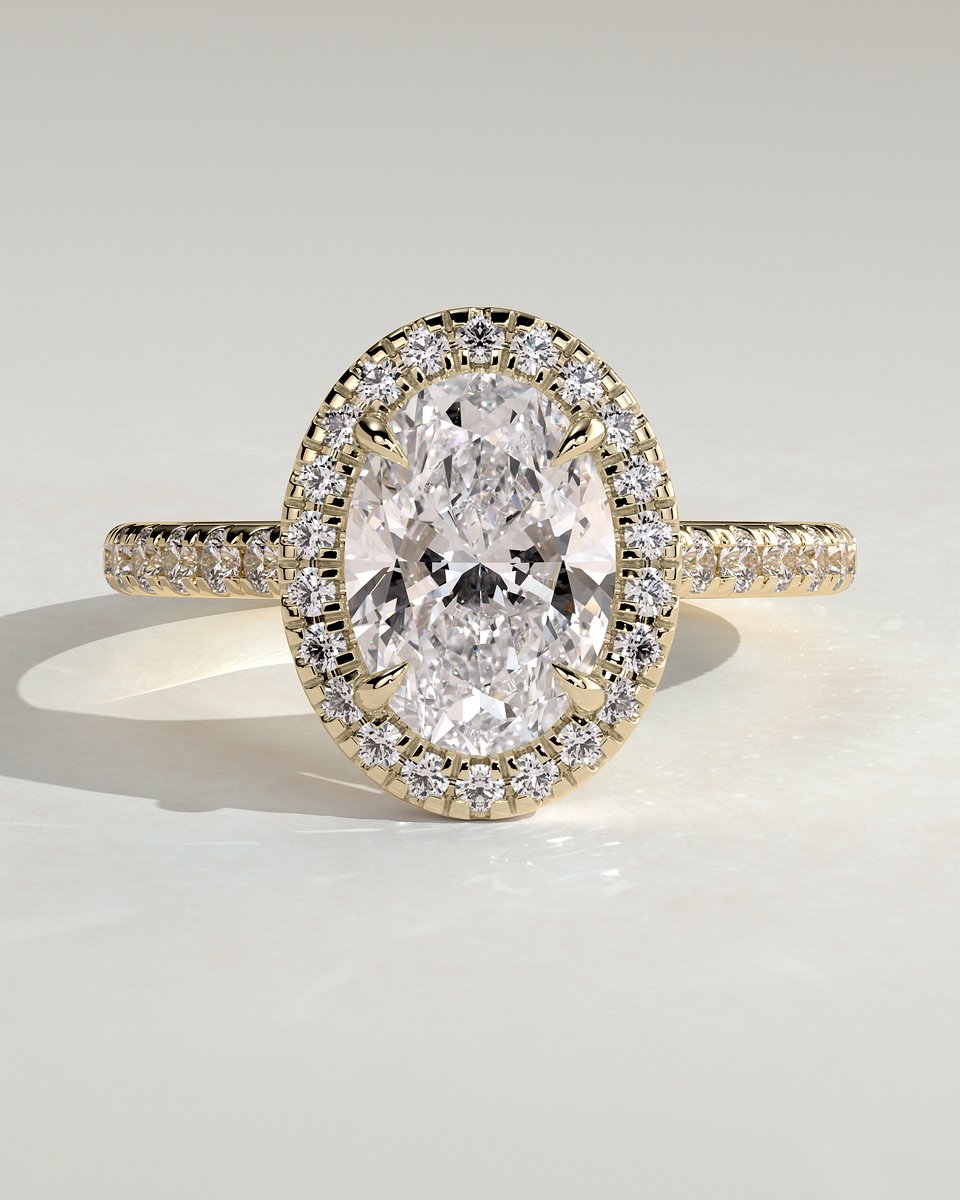 MET 0181 Oval Halo Engagement Ring