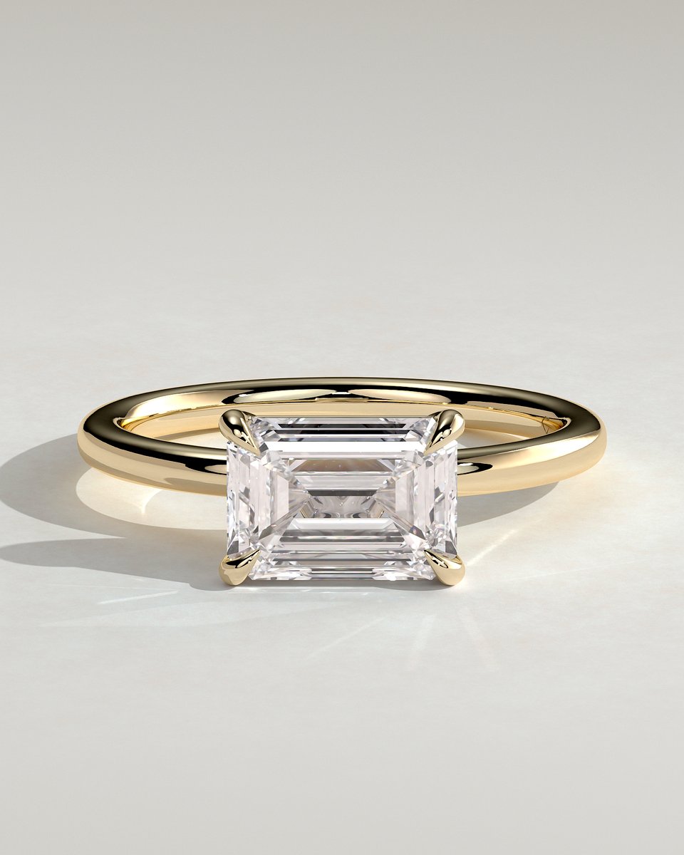 MET 0324 Emerald Solitaire Engagement Ring