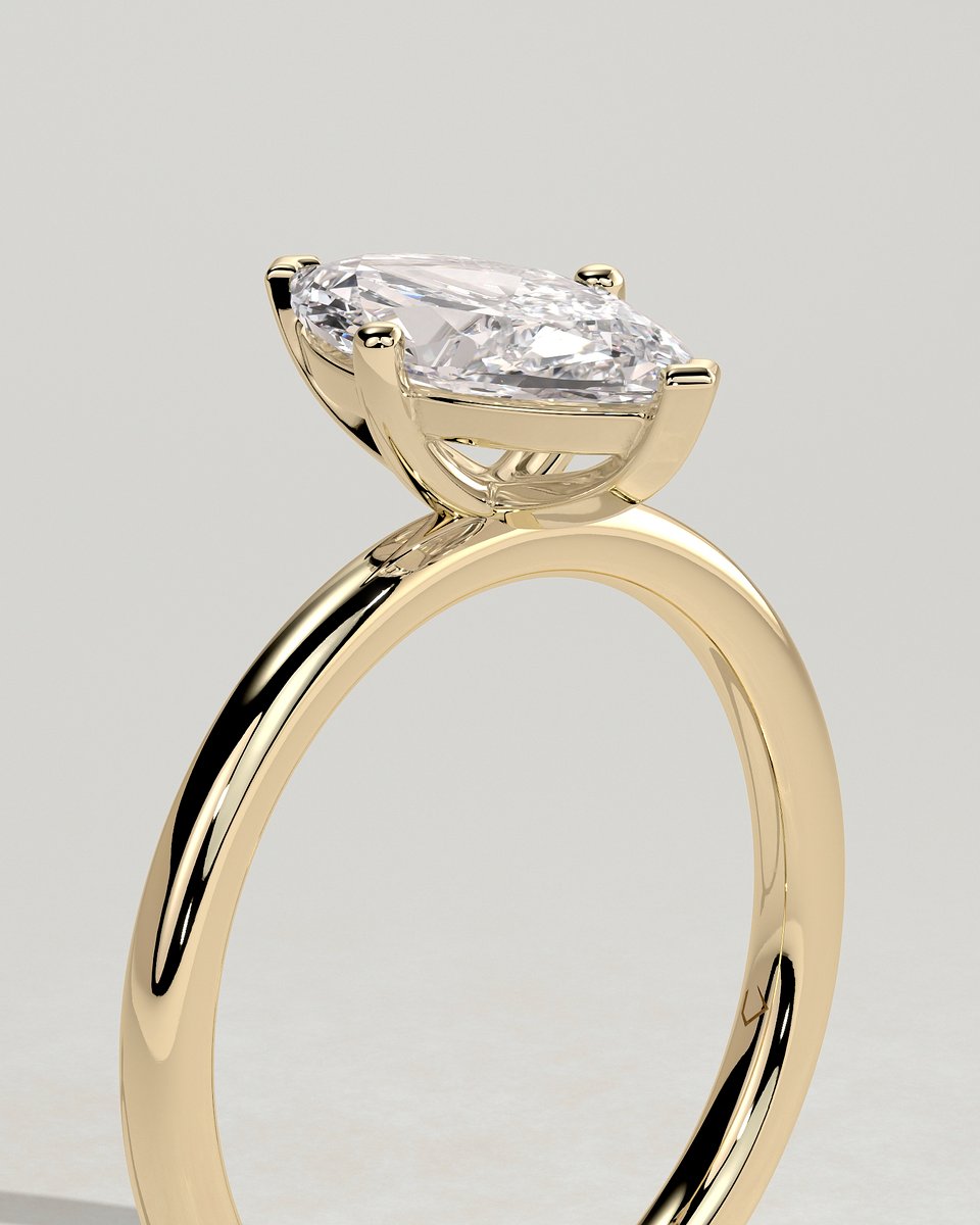 MET 0266 Marquise Solitaire Engagement Ring