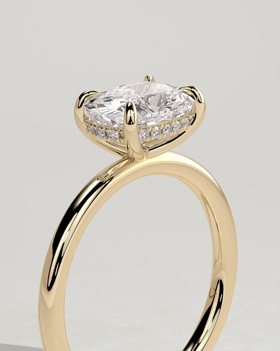 MET 0326 Elongated Cushion Solitaire Engagement Ring