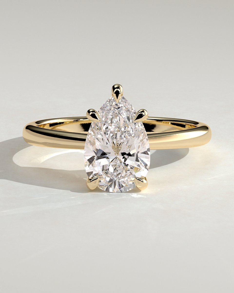 MET 0108 Pear Solitaire Engagement Ring