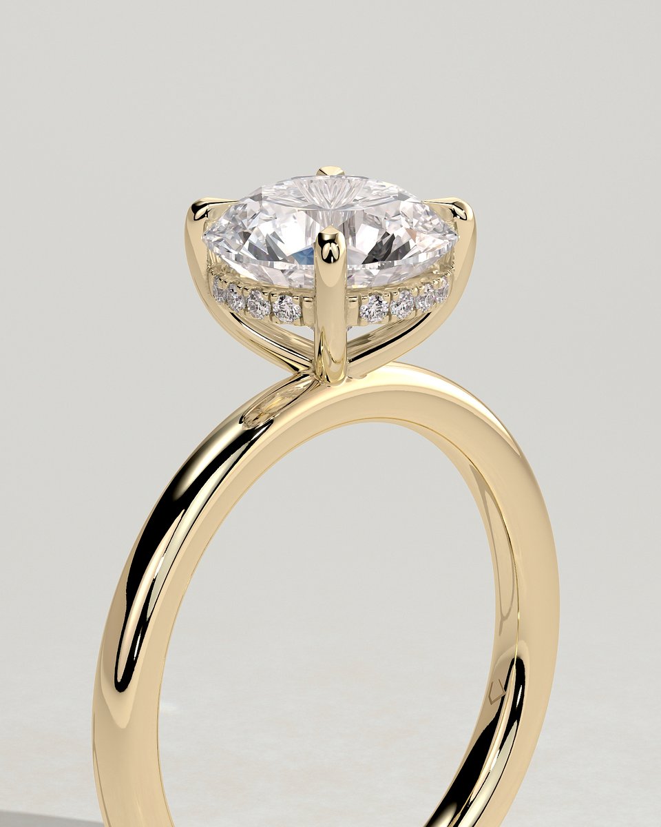 MET 0080 Round Solitaire Engagement Ring