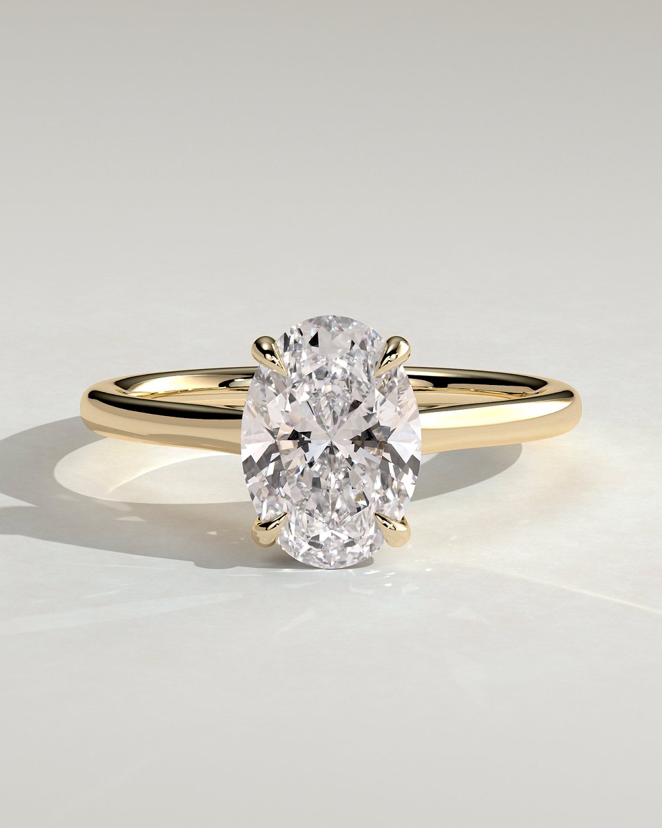 MET 0005 Oval Solitaire Engagement Ring