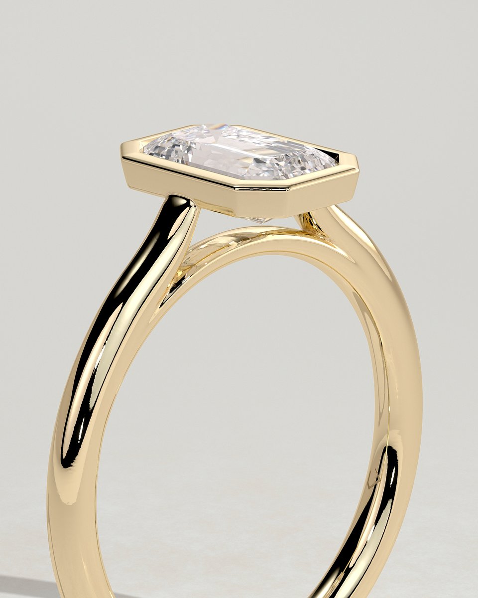 MET 0086 Emerald Solitaire Engagement Ring