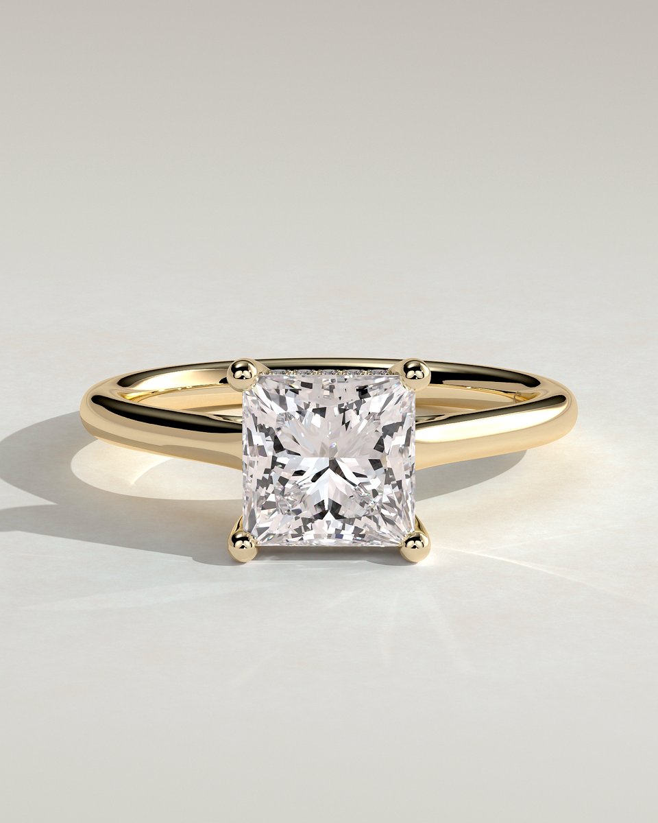 MET 0159 Princess Solitaire Engagement Ring