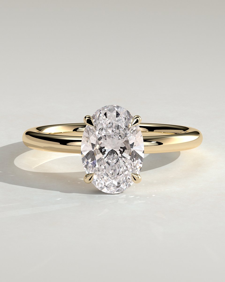 MET 0024 Oval Solitaire Engagement Ring