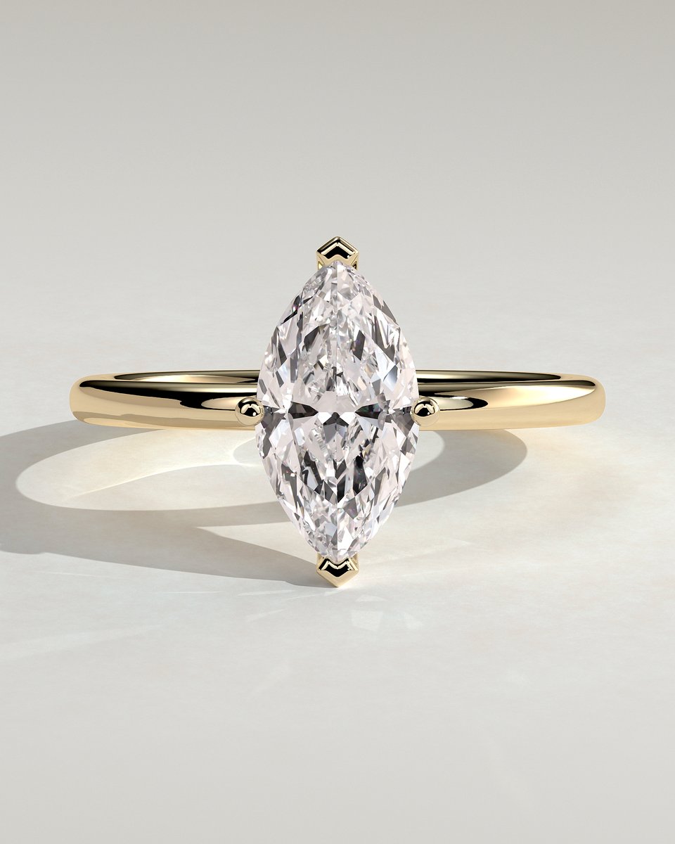 MET 0266 Marquise Solitaire Engagement Ring