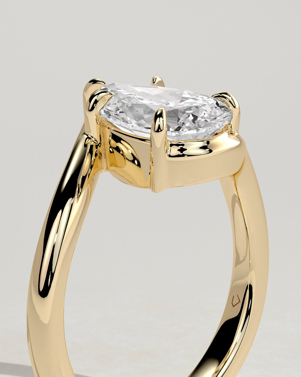 MET 0130 Pear Solitaire Engagement Ring