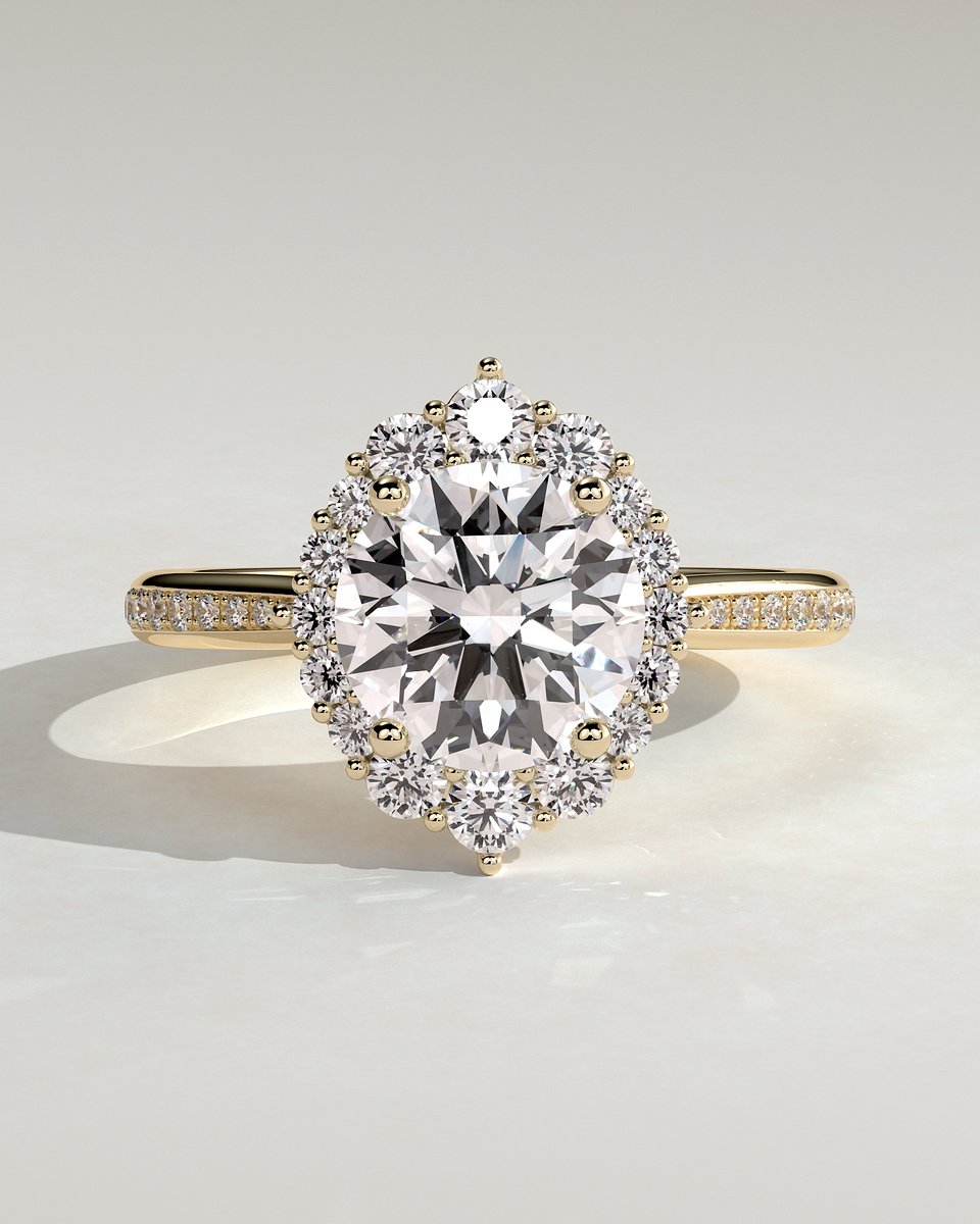 MET 0228 Round Halo Engagement Ring