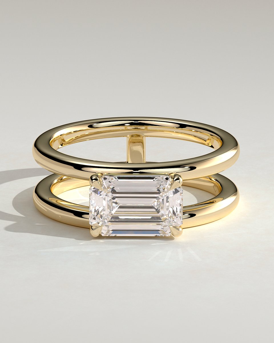 MET 0179 Emerald Solitaire Engagement Ring
