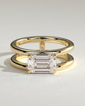 MET 0179 Emerald Solitaire Engagement Ring