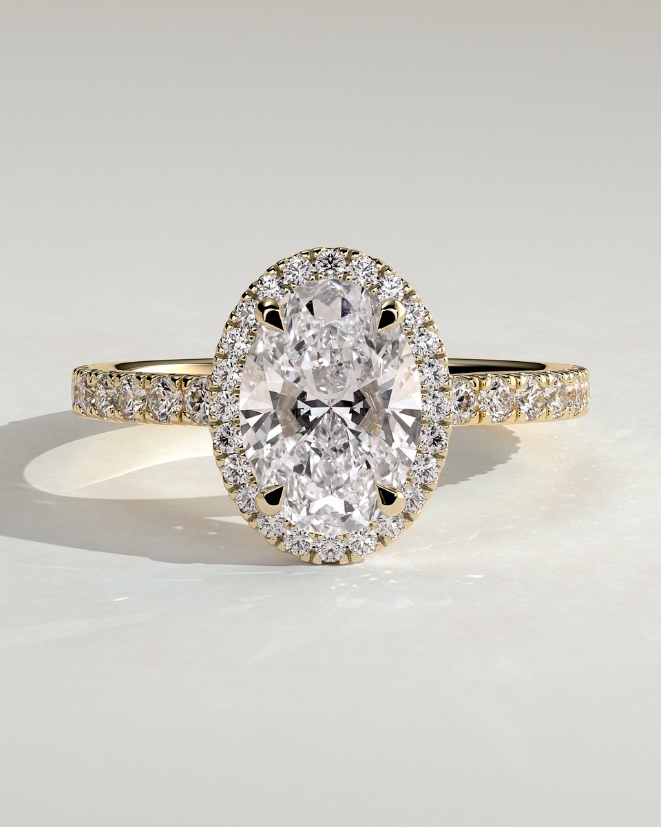 MET 0139 Oval Halo Engagement Ring