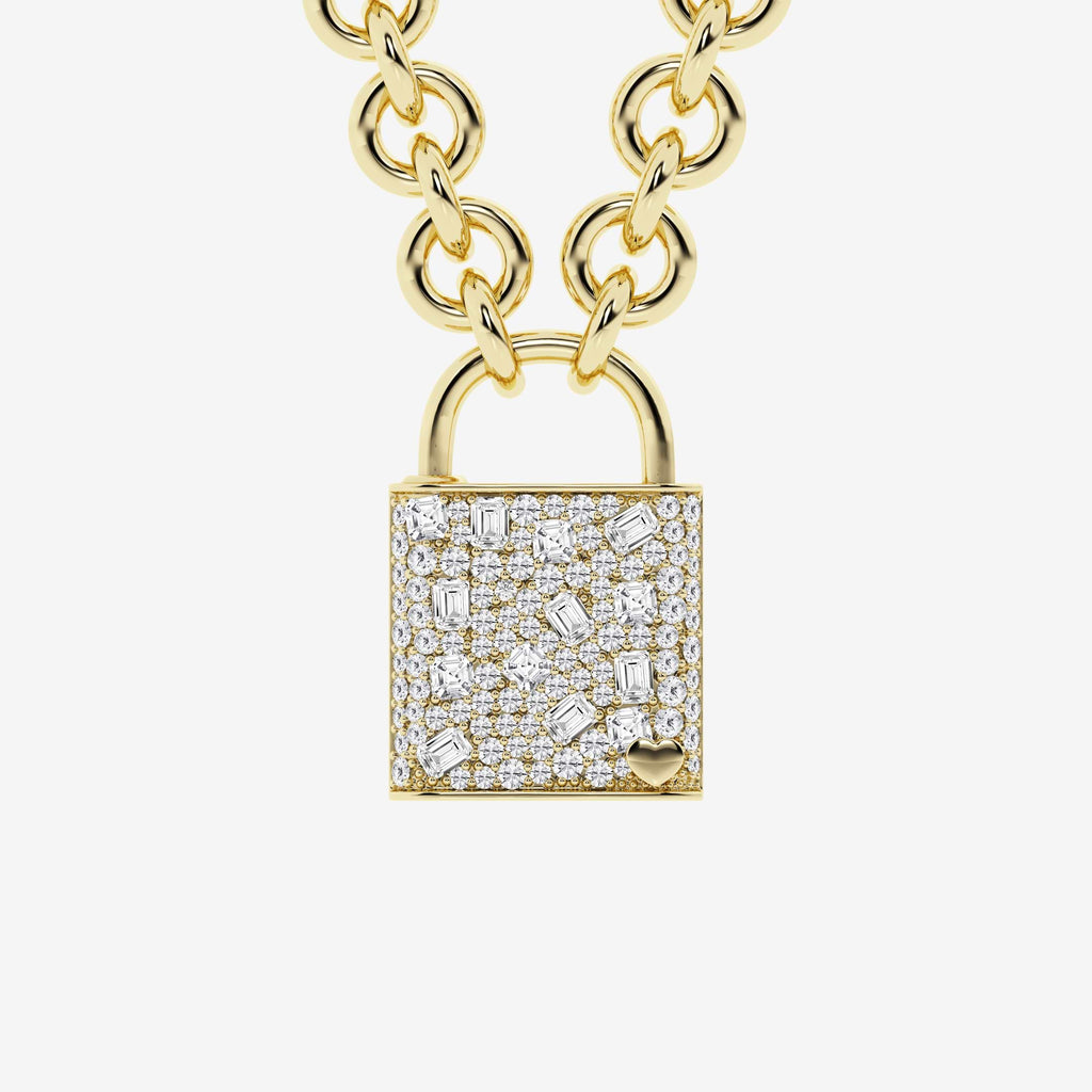 Bayonne-Smaragd- und Asscher-Diamant-Schlossanhänger | GBS015 | f2913032c946