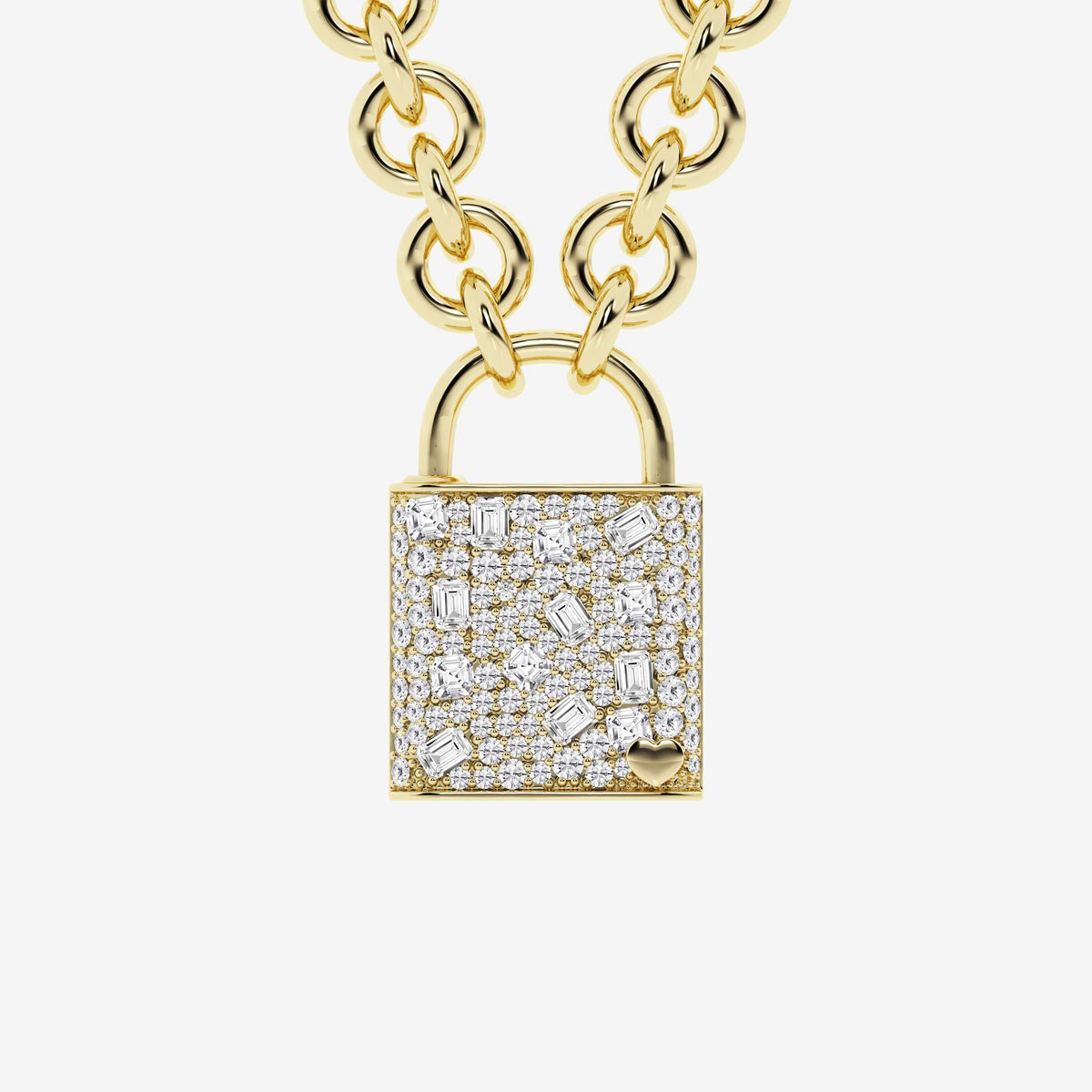 Bayonne Emerald och Asscher Diamond Lock Hänge | GBS015 | f2913032c946