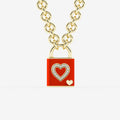Colgante con candado en forma de corazón de diamantes Pont Des Arts Rouge | GBS027 | c2333f4f4c5b