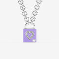 Pont Des Arts Lavendel Diamant Hjärtlåshänge | GBS045 | 1f1136de927b