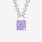 Pont Des Arts Lavendel Diamant Hjärtlåshänge | GBS045 | 1f1136de927b