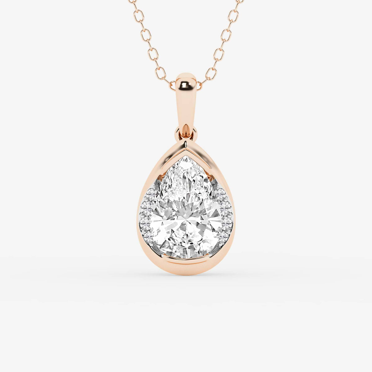 Wisior z diamentem i półramką z uprawy Pear Lab | GBP021 | cb3411e6ebd9