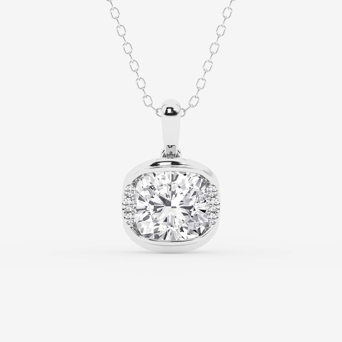 Wisior z diamentem i półramką z uprawy Pear Lab | GBP021 | 7313f8b0b4bd